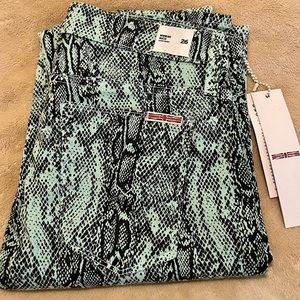 Hudson Mint Color Snakeprint Pants